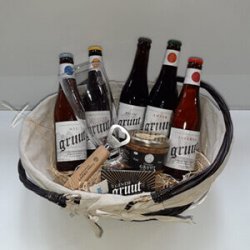 Gruut geschenkmand (5x Gruut, glas, opener, kaartspel, paté) - Gentse Gruut Stadsbrouwerij