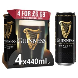 Guinness Draught 4X440ml (Price Marked 4 For £6.69) - Fountainhall Wines