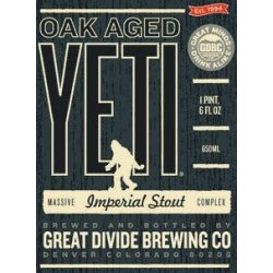 Great Divide Yeti Imperial Stout 20 oz. Can - Outback Liquors