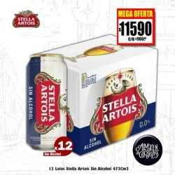 MEGA OFERTA - 12 Stella Artois SIN ALCOHOL lata 473 Cm3 - Almacén de Cervezas