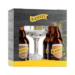 rinkinys Kasteel DONKER & TRIPEL (4*0,33 l but. ir 1*0,33 l talpos taurė) - Gero Alaus Parduotuvė