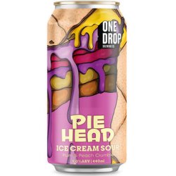 One Drop Brewing Pie Head Plum & Peach Ice Cream Sour 440ml - The Beer Cellar