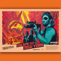 Neon Raptor Studio Canal Collab Cinematic Beer Escape From New York Poster - Neon Raptor Brewing Co.