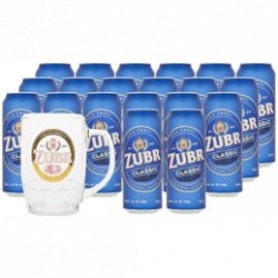 Zubr Classic Pale Draft Beer 20x 500ml + Zubr Beer Glass - Pivana CZ