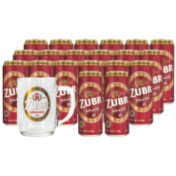 Zubr Grand Pale Lager 4x Hopped 20x 500ml + Zubr Beer Glass - Pivana CZ