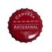Tapas corona “cerveza artesanal” color rojo 26 mm. X 100 unidades 
