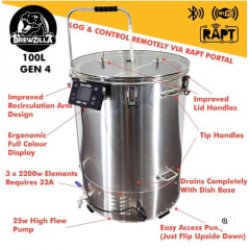BrewZilla 100L G4 with Pump 2200w - 220-240V AC - Insumos Cerveceros Prost