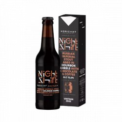 HORIZONT Brewing Night Shift Vintage 2022 Russian Imperial Stout Aged In Bourbon Barrels With Chocolate & Coffee HORIZONT Brewing Night Shift Vintage 2022 Russian Imperial Stout Aged In Bourbon Barrels With Chocolate & Coffee
