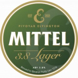 Elvington Brewery Mittel 3.8 Lager 50L (A-Type Keg) - Pivovar