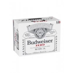 BUDWEISER ZERO NON ALCOHOL 12oz 12PK CANS - Schaefer’s