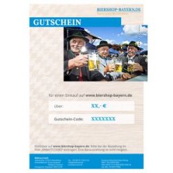 Gutschein über 5,- Euro - Biershop Bayern