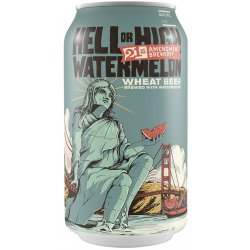 21st Amendment Brewery Hell or High Watermelon Wheat Beer 12 pack 12 oz. Can - Petite Cellars