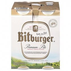 Bitburger- Premium Pils 4.8% ABV 4x 500ml Can Pack - Martins Off Licence