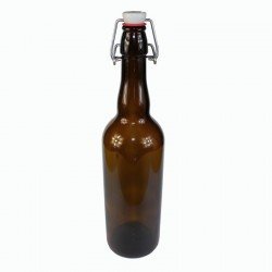 Botella vidrio ambar 75 cl. tapón mecánico - Decervecitas.com