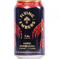 Flying Embers Hard Kombucha Cherry Lime Hibiscus - Half Time