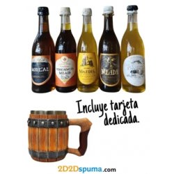 Pack 5 hidromieles, jarra vikinga y tarjeta personalizada - 2D2Dspuma