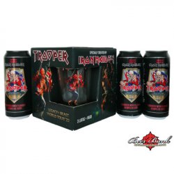 3 pack Iron Maiden trooper Lata y 1 vaso de vidrio - Beerbank
