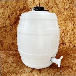 White Keg Barrel - 5 Gallon (25 litre) - with CO2 8grm Pin Valve Injector Cap - Brewbitz Homebrew Shop