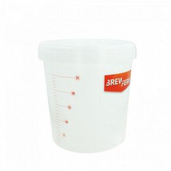 Brewferm white bucket 30 l with lid and volume graduation - Brouwland
