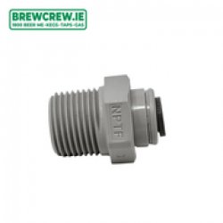 JG PI010823S - Straight Adaptor - 14 Push Fit to 38 NPTF - The Brew Crew