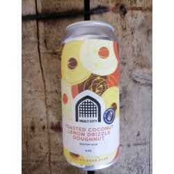 Vault City Toasted Coconut Lemon Drizzle Doughnut 4.1% (440ml can) - waterintobeer