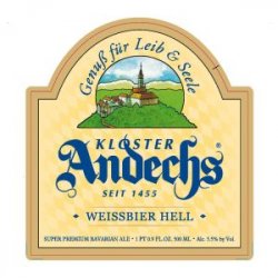 Andechs Weissbier Hell 500ML - Bine & Vine