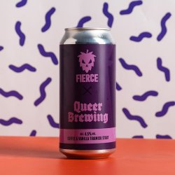 Queer Brewing x Fierce Beer  Coffee & Vanilla Tiramisu Stout  4.5% 440ml Can - All Good Beer