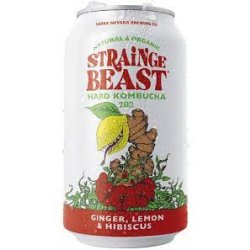 Strainge Beast Hard Kombucha Ginger Lemon Hibiscus 24 pack12 oz cans - Beverages2u