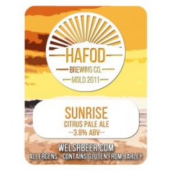 Hafod Brewing Co  Sunrise Pale Ale (50cl) - Chester Beer & Wine