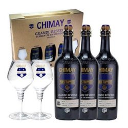 Chimay Blue Barrique Trilogie 3x750ml + 2 Glass Giftset - The Beer Cellar