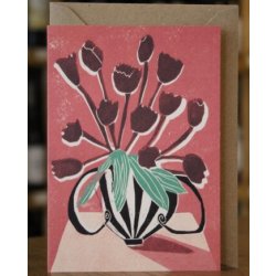 RED TULIPS IN ZEBRA VASE GIFT CARD - Cork & Cask