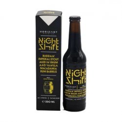 HORIZONT Brewing Night Shift Vintage 2025 / Russian Imperial Stout Aged In Rhum And Vanilla Macadamia Rum Barrels HORIZONT Brewing Night Shift Vintage 2025 / Russian Imperial Stout Aged In Rhum And Vanilla Macadamia Rum Barrels