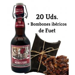 Monesterio LAGER ORIGINAL 0.33L 20 Uds. + BOMBONES IBÉRICOS DE FUET - Cerveza De Monesterio