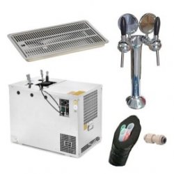 Pack preinstalado enfriador AS - 110 INOX Tropical NEW + columna con 2 grifos + bandeja encastrada - Todocerveza