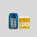 Lucky Saint Unfiltered Lager Cans + Glass 