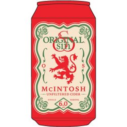 Original Sin McIntosh Unfiltered Hard Apple Cider 6 pack 12 oz. Can - Outback Liquors