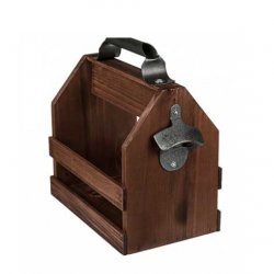 Holz Flaschenhalter mit Metall Flaschenöffner - Craftbeer Lodge