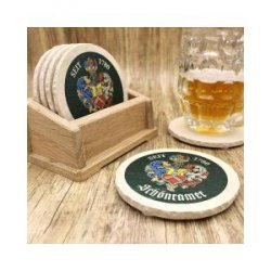 Landbrauerei Schönramer Bieruntersetzer Edition GRÜN aus Naturstein - Biershop Bayern