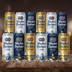 Hacker Pschorr Mixed Beer Case of German Weissbier, Kellerbier &amp; Gold Pack 500ml Cans (12 Pack) - Beerhunter