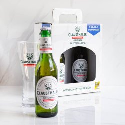 Pack 4 Cervezas Sin Alcohol Clausthaler + Vaso 330 cc - Tendencias Gourmet