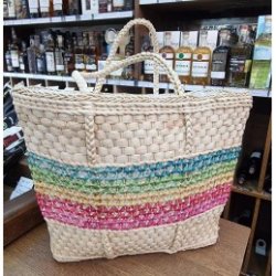 CABAS COURSES OSIER  COULEURS + 2 POIGNEES - Caves Saint Poloises