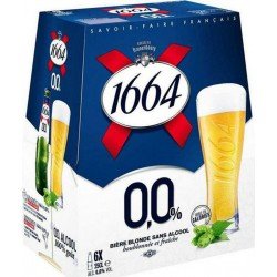 Kronenbourg 1664 BiÃre Blonde 0.0Â° 25cl 0.01%vol. (lot de 2 packs de 6 soit 12 bouteilles) - Selfdrinks