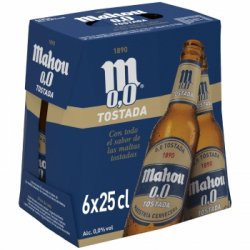 Cerveza tostada Mahou 0,0 alcohol pack de 6 botellas de 25 cl. - Carrefour España
