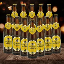 König Ludwig Weissbier Hell German Wheat Beer 500ml Bottles - 5.5% ABV (12 Pack) - Beerhunter