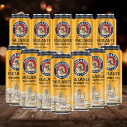 Paulaner Munchner Hell Premium German Lager 500ml Cans – 4.9% ABV (12 Pack) - Beerhunter