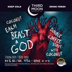 Coconut Each Beast A God Double Coffee Stout 473mL can - Third Moon Brewing