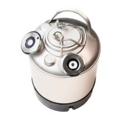 Barril de limpieza inox 9L - conexión tipo A y Keykeg - Todocerveza