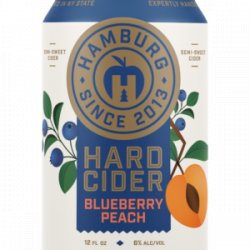 Hamburg Blueberry Peach Hard Cider 6 pack12 oz cans - Beverages2u