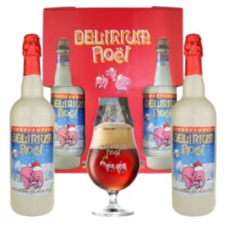 BROUWERIJ HUYGHE  ESTUCHE DELIRIUM NOËL (2 BOTELLONES 75 CL + COPA) - Lusitania Compañía del Lúpulo