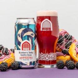 Vault City Brewing Blackberry Tonka Vanilla Glaze Doughnut Vault City Brewing Blackberry Tonka Vanilla Glaze Doughnut